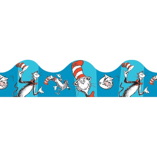 Eureka Dr 12pc Seuss Cat in The Hat for President Bulletin Board Trim and Classroom Decoration 3.25 W x 37 L